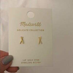 Madewell Gold Cross Earrings Delicate